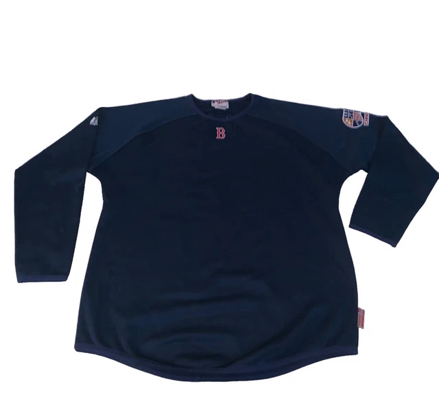 Majestic Boston Red Sox Mens L Therma Base Sweatshirt 2007 World Series Patch