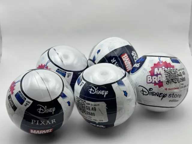 New/Sealed - Lot X5 Zuru Mini Brands Disney Store Edition 5Surprise Balls