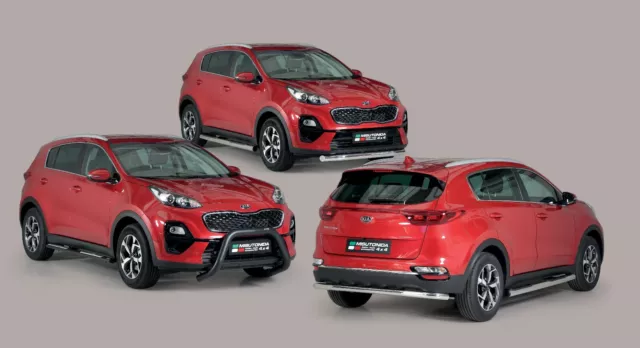 Protezione Anteriore Bull Bar Omologata Inox Diam. 76 Per Kia Sportage '18 > 2