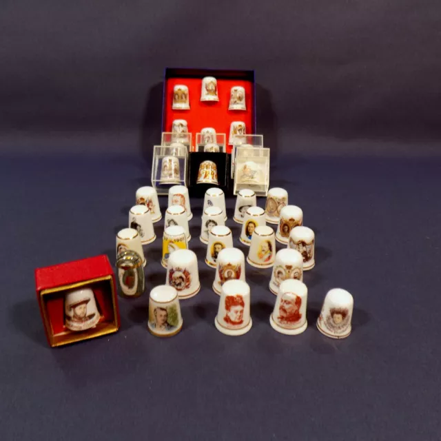 Thimbles Collection of 36 , Royal Family, Older Thimbles