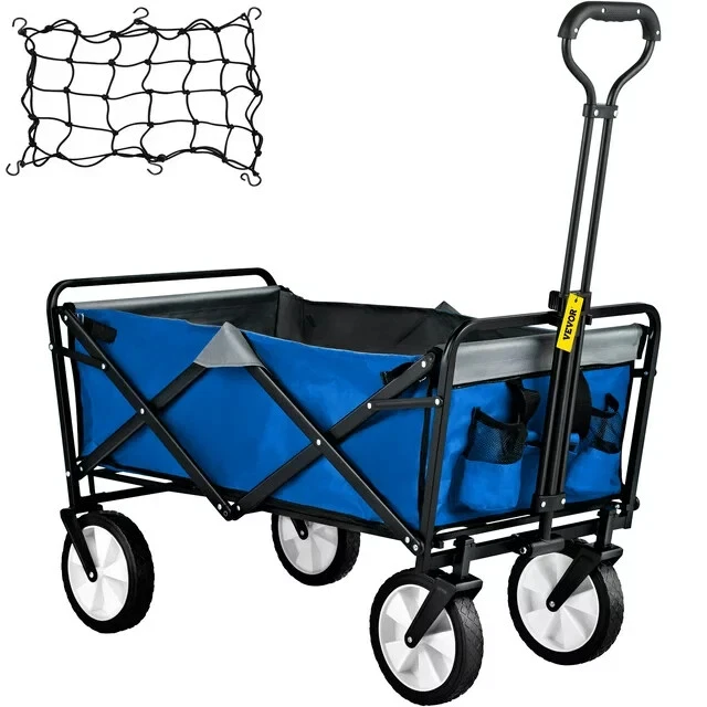 VEVORbrand Collapsible Wagon Cart ,Folding Wagon Cart , 176 lbs Load Beach Wagon
