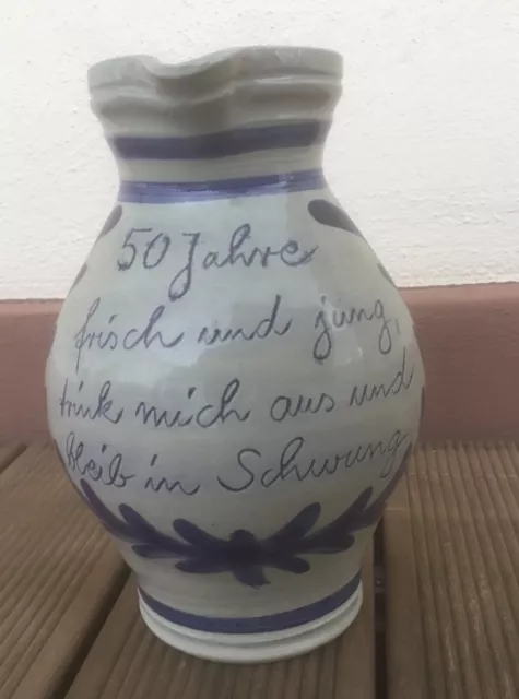 Bembel 2,5 Liter Steingut Apfelwein Wein 50. Geburtstag