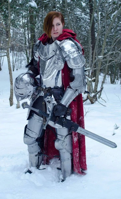 Armure Demi-corps De Chevalier En Acier Pour LARP - Reproduction Médiévale, Couleur Or