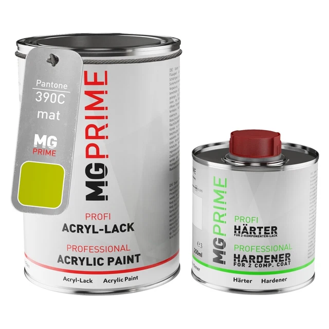 PANTONE 390C GREEN mat peinture acrylique 1,5 Litres 1500 ml durcisseur ...