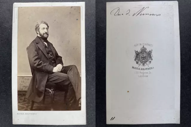 Mayer, London, Duc de Nemours Vintage cdv albumen print. Tirage albu