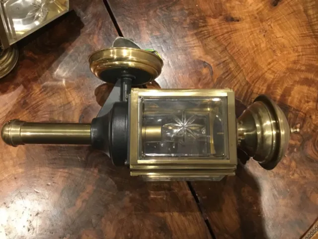 Zwei Antike Kutscherlampen elektr. Wagenlampen Messing 2