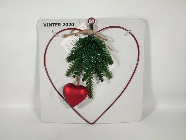 IKEA Vinter 2020 hängender Kranz Dekoration Herz Kieferblatt - Neu