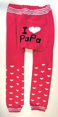 I <3 Mama & Papa Pink Busha Baby Toddler Pants Cute Girl Leggings Tight 6-36M US