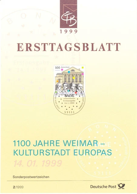 Bund ETB Nr. 2/1999 - 1100 Jahre Weimar - Kulturstadt Europas