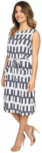 Pendleton 241320 Womens Petite Floral Dress Indigo Arrow Stripe Print Size 18P 2