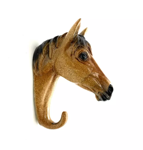 Horse Head Figurine Mounted Hook Key Hanger Holder Vintage Decor