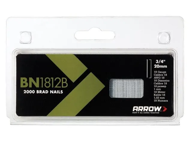 Arrow - BN1812B Head Brad/ Nails 20mm Brown Pack 2000 - ABN1812B
