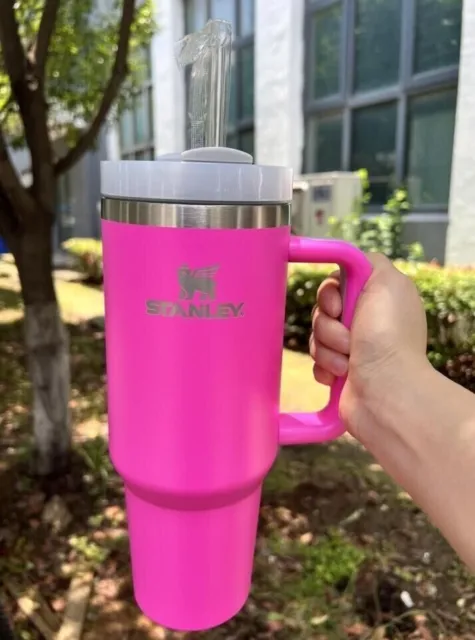 Stanley 40 oz Tumbler - Double Walled Insulated Travel Steel Mug  hot  pink)