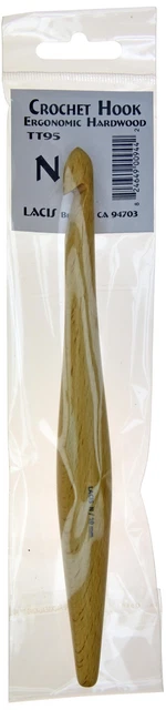 Paquete de 2 ganchos de ganchillo ergonómicos de madera dura Lacis 7" - tamaño N15/10 mm TT95-N