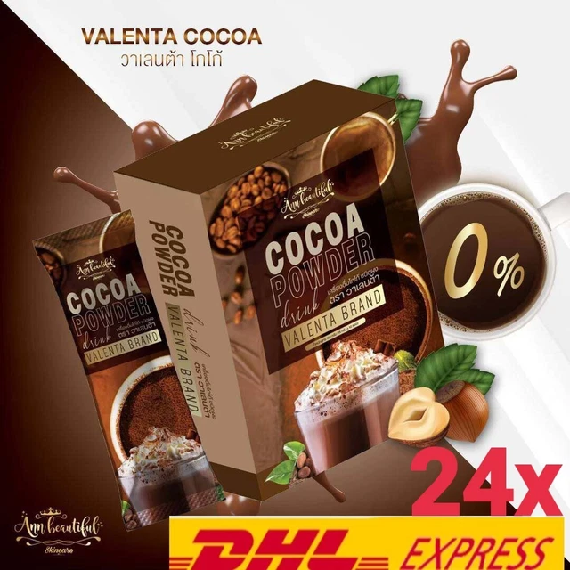 24x Valenta Cacao Bebida Instantánea Pérdida de Peso Control Altura Fibra Desintoxicación Adelgazamiento