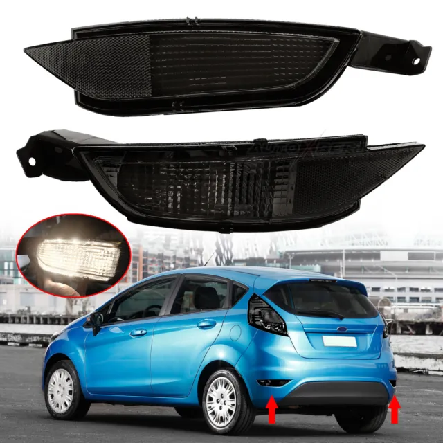 1 Pair Smoked Rear Fog Light Lamp Plastic Reflector For Ford Fiesta MK7 08-16