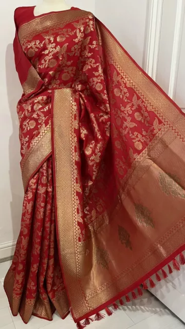 🥰Latest Indian  Asian Bridal Party Saree/Sari+ Long Sleeve Blouse🥰👌🏼