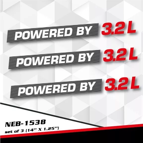 POWERED BY 3.2L Decal Sticker for BOXTER GOLF R32 M3 Z4 CROSSFIRE CLK NEB-1538