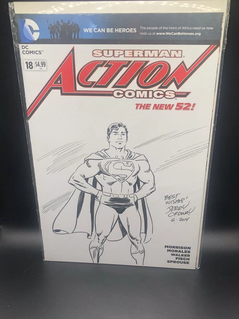 Action Comics Superman original sketch Art On Blank cover by Artist Jerry Ordway