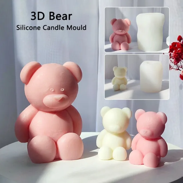 3D Bear Silicone Candle Mould DIY Soy Soap Aromatherapy Moulds Craft