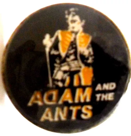 ADAM AND THE ANTS  ' Singing' vintage enamel crystal prismatic badge,  Punk Rock