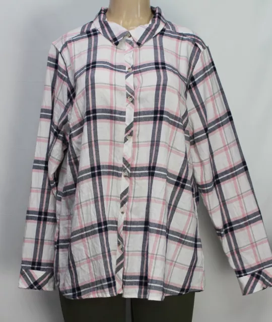 Croft & Barrow Women's Button Up Shirt Long Sleeve Plaid Multicolor Size XXL