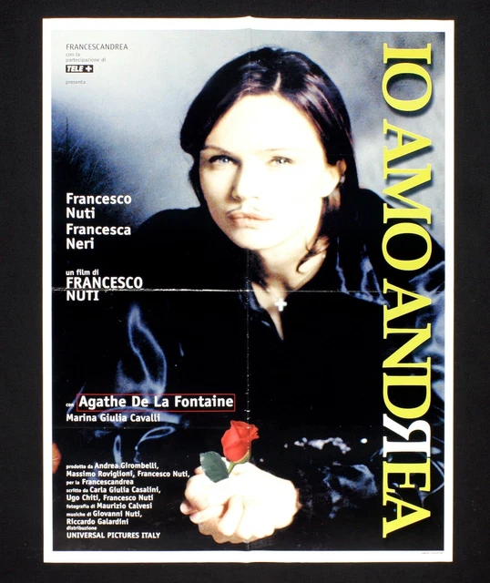 IO AMO ANDREA manifesto poster Francesca Neri Francesco Nuti Gay Lesbo