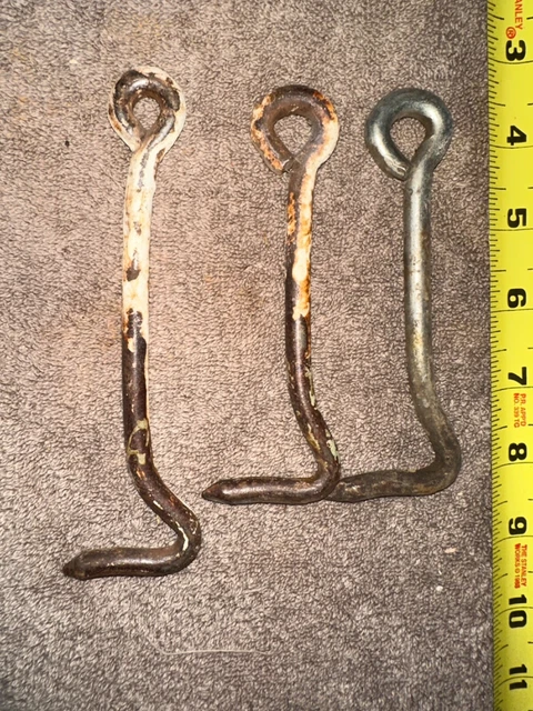 Vintage Rustic Farm Barn Shed Door Gate Latch Hooks Lot of 3