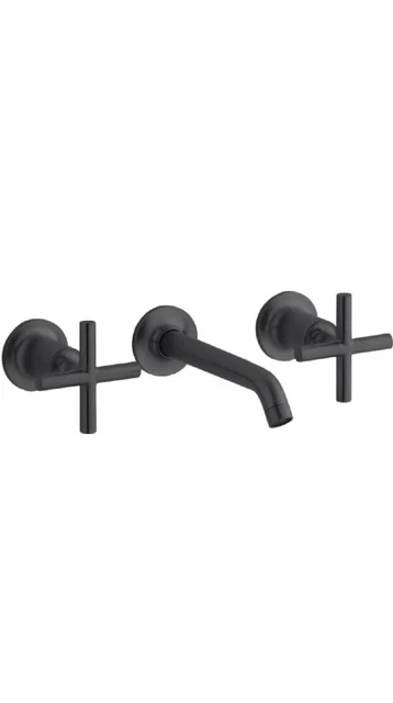 Kohler Purist Bathroom Sink Faucet Wide Spread 2 Handle K-T14413-3-BL M. Black