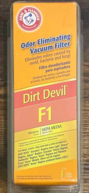 Arm & Hammer Odor Eliminating Vacuum Filter Dirt Devil F1 Hepa 62647