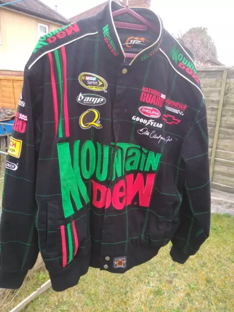 Nascar Dale Earnhardt Jr Mountain Dew Racing Jacket Large Size Mens Vintage