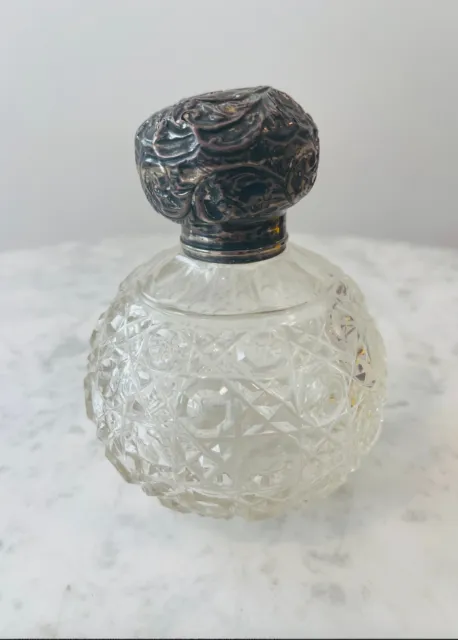 Collection of Edwardian Crystal Scent Bottle with Hallmarked Silver Tops