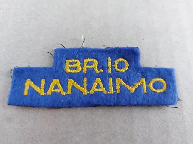 RCL Royal Canadian Legion BR.10 Branch 10 Nanaimo BC Canada Patch Vintage RM1