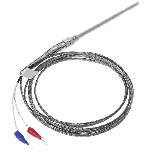 K TYPE 2 WIRE THERMOCOUPLE HIGH TEMPERATURE PROBE 1000MM LONG PIZZA OVEN 2 WIRE
