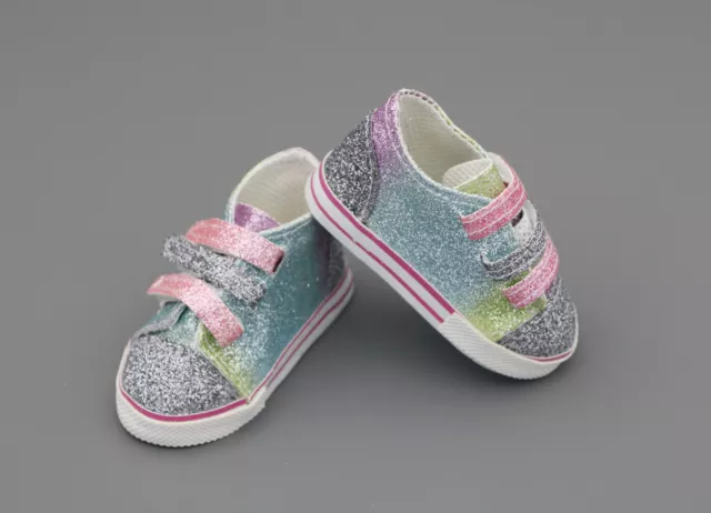 GLITTER TENNIS SNEAKERS made for 18'' American girl doll shoes $2.99 ...