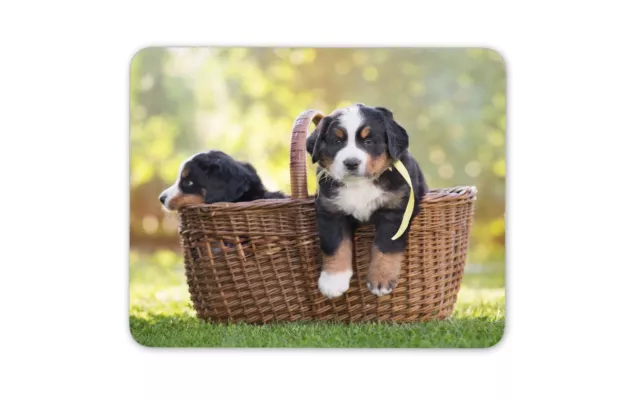 Bernese Mountain Dog Puppies Mouse Mat Pad - Puppy Cute Fun Computer Gift #15777