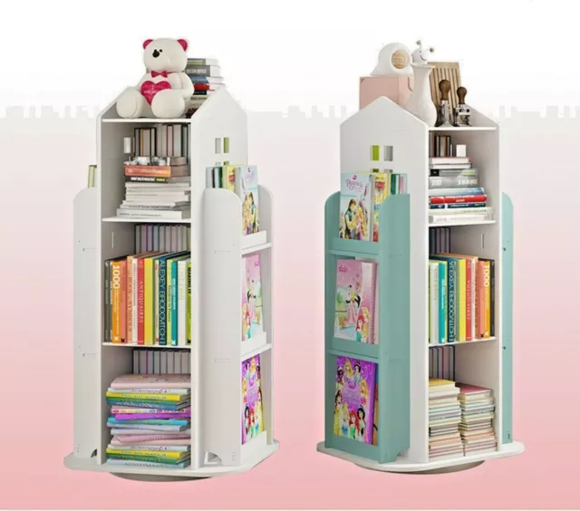 Rotating Book Storage Book Shelf Bookcase Rotating Display Stand Book Organizer