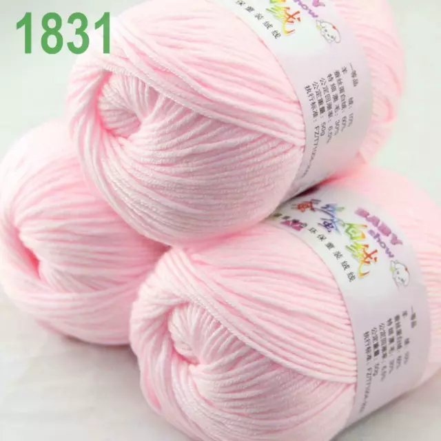 Sale 3 Balls x 50g DK Baby Soft Cashmere Silk Wool Hand Knitting Crochet Yarn 31