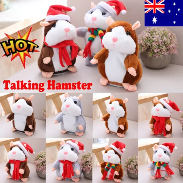 Christmas Pet Talking Hamster Plush Animal Toy Electronic Hamster Mouse W@