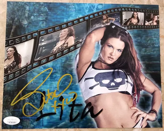 Lita SIGNED photo Diva Wrestling autograph JSA COA Certed 8x10 - WWE WWF
