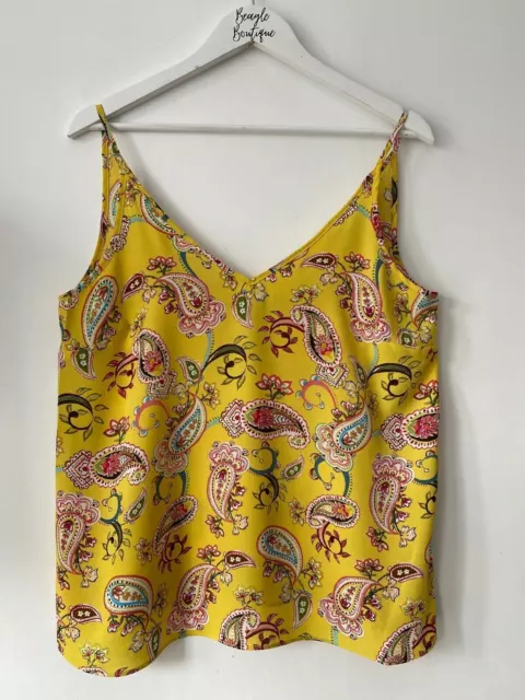 MATALAN CAMI TOP Sizes 8 10 12 14 16 18 Yellow Paisley 4.00