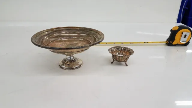 Vintage Sterling Silver Collection / Used / Candy Bowl & Dipping Sauce tiny Bowl