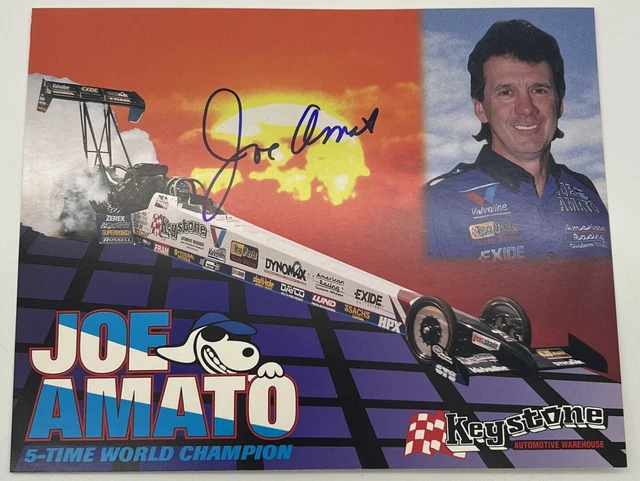 Autographed Joe Amato 1997 NHRA 18" x 22" Poster Drag Racing Muscle Car Champion