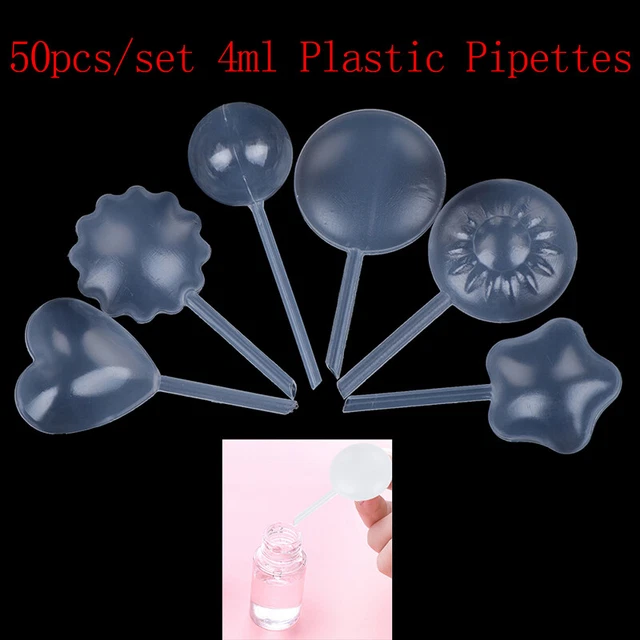 50x Heart Shaped 4Ml Transfer Liquid Oils Pipettes Plastic Squeeze Eye DropY_tu