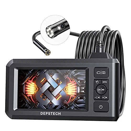 Dual Lens Industrial Endoscope, 1080P Digital Borescope Inspection Black