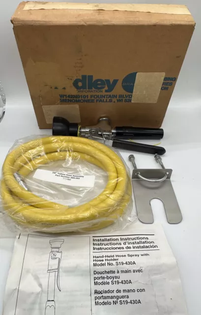 Bradley S19-430A Thermoplastic Drench Hand Held Hose Spray, Wall Mount, Yellow