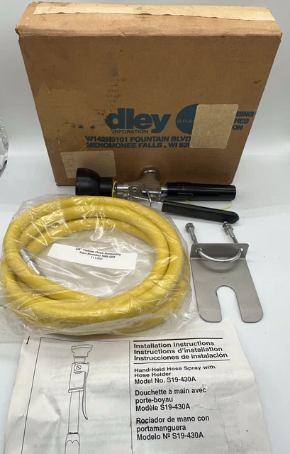 Bradley S19-430A Thermoplastic Drench Hand Held Hose Spray, Wall Mount, Yellow
