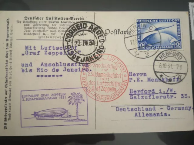 Zeppelinpost  echt gelaufen