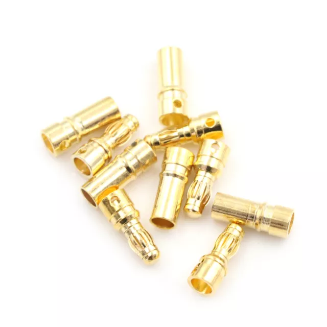5 Set 3.5mm Gold Bullet Banana Connector plug 3.5 mm Thick Gold Plated BDAP Le