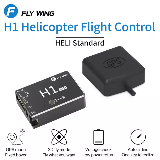 FLY Wing H1 RC GPS Flight Control 6CH Flybarless Gyro System for  FW450 FW400L